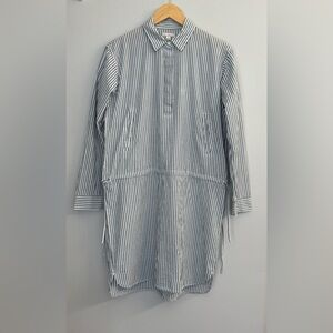 Gap 100% Cotton White And Grey Striped Midi Dress Women’s Sz Small Casual Beachy